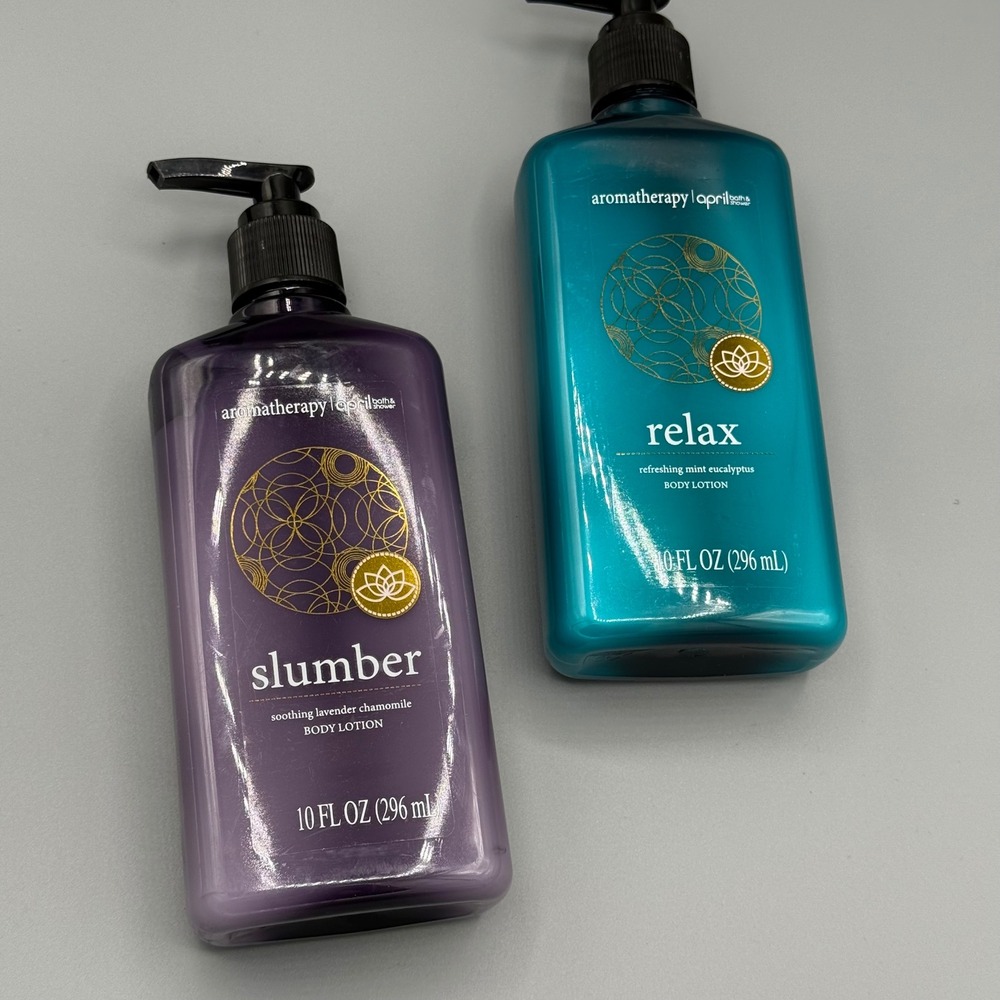 Aromatherapyโ April Bath & Shower Body Lotion Set Slumber Lavender Relax Mint